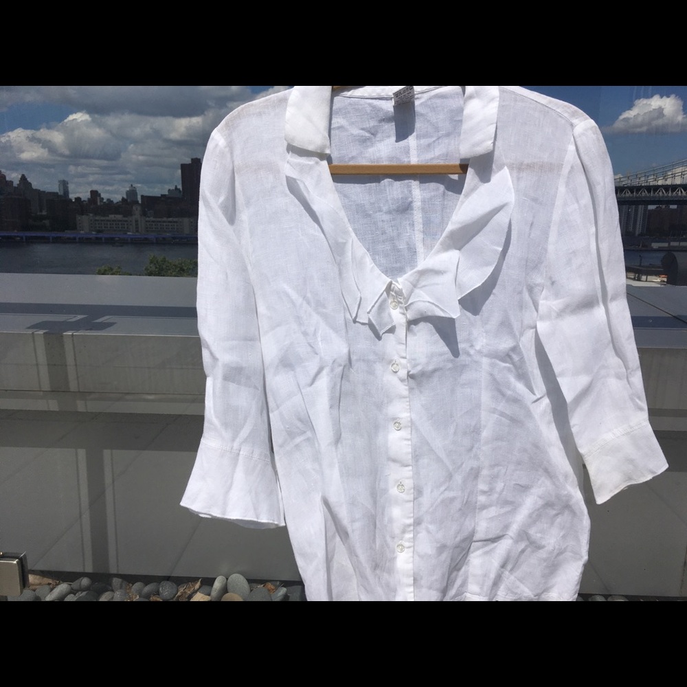 Sugar white linen blouse